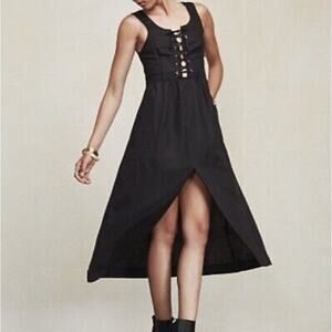 $180 Reformation Lido Black Linen Dress - 4